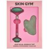 Skin Gym Jade Facial Workout Set with Roller & Gua Sha â€“ Facial Massage & Tension Relief Kit