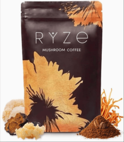 American Instant Mushroom Coffee | 6 Adaptogenic Mushrooms and Medium-Chain Triglyceride Oil | 30 Servings | Contains Lion's Mane Mushroom and Turkey