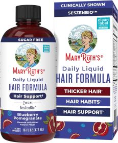 Daily Liquid Hair Formula | With 500 mg SesZenBioâ„¢ + 2,500 mcg Biotin | Vitamin C | Thicker, Stronger Hair for Women | Hair, Skin