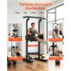 Pull Up Bar, 330 LBS Power Tower Dip Station, Workout Dip Station with H-Shaped Stable Base & Back Pad