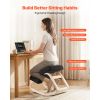 Ergonomic Kneeling Chair, Wooden Posture Knee Chair with Thick Foam Cushions and Solid Wood Frame, Adjustable Height
