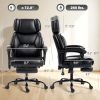 High Back Vibration Massage Office Chair Heated Reclining Computer Chair w/ Footrest, Swivel Wheels, Remote, Black