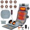 Full Body Massage Mat Multifunctional Massage Chair Pad with Heat Timer Shiatsu Neck Foot Massager Lumbar Pillow Carry Bag Earplugs Anti-Slip Bottom f