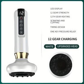 Professional Body Scraping Kit - Electric Cupping Massager with 12 Adjustable Levels for Muscle Recovery (Color: White)