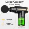 Mini Handheld Massage Gun, Deep Tissue with 6 Speeds, Cordless Muscle Massager with 4 Heads,Type-C Charging, Travel Size, Best Gifts